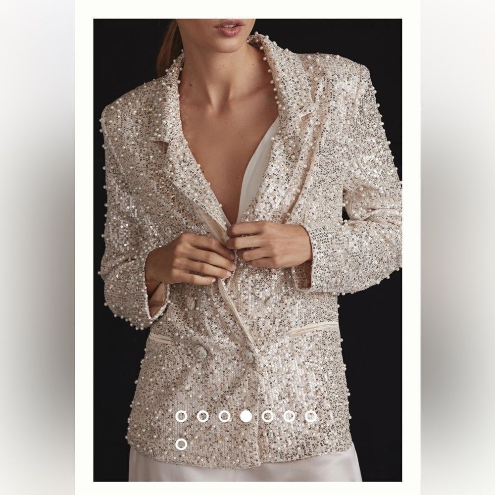 Mable MABLE Pearl Sequin Mix Blazer by Anthropologie size small